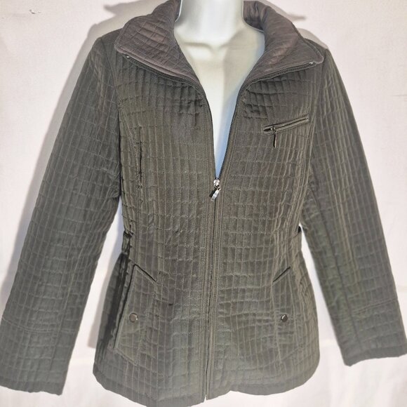 ST. JOHN'S BAY Long jacket, lined, waffled design, black in size Medium - Picture 6 of 16